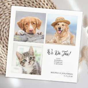 Custom 3 Foto Collage Einzigartiger Hunde Katze Ho Serviette