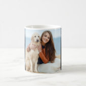 Custom 3 Foto Collage Klassische Schwarz-weiße Tas Kaffeetasse (Mittel)