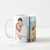 Custom 3 Foto Collage Klassische Schwarz-weiße Tas Kaffeetasse (Links)