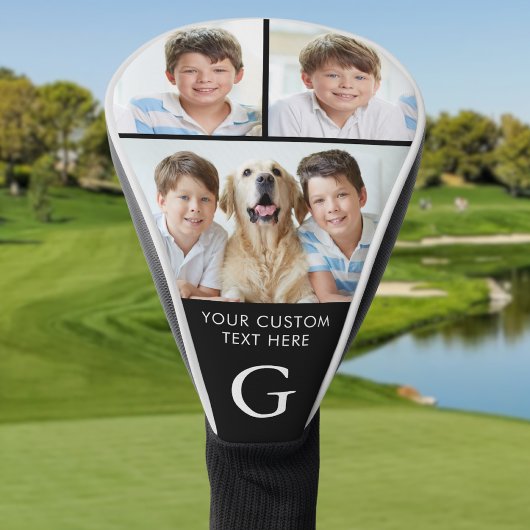 Custom 3 Foto Collage Mit Monogramm Golf Headcover