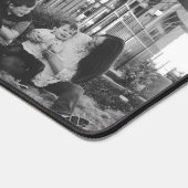 Custom 3 Foto Collage Monogram Black Schreibtischunterlage (Ecke)