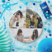 Custom 3 Foto Collage Paper Plate Pappteller (Party)