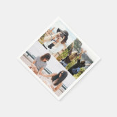 Custom 3 Foto Collage Personalisiert Paper Napkin Serviette (Ecke)