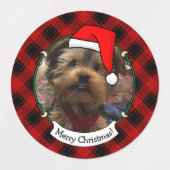 Custom 3 Foto Frame Template Kariert Etiketten (Design 2)