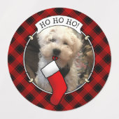 Custom 3 Foto Frame Template Kariert Etiketten (Design 1)