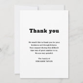 Custom 3 Foto für immer in unserem Herzen Schwarz- Dankeskarte (Rückseite)