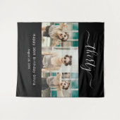 Custom 3 Foto Happy 30. Geburtstag Wandteppich (Vorderseite (Horizontal))