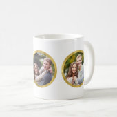 Custom 3 Foto Imitate Gold Round Border Kaffeetasse (VorderseiteRechts)