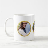 Custom 3 Foto Imitate Gold Round Border Kaffeetasse (Links)