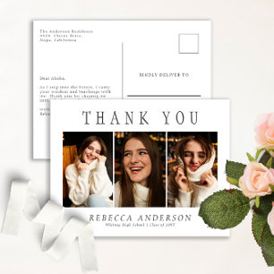 Custom 3 Foto Minimalistischer Abschluss Vielen Da Postkarte