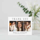 Custom 3 Foto Minimalistischer Abschluss Vielen Da Postkarte (Stehend Vorderseite)