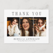 Custom 3 Foto Minimalistischer Abschluss Vielen Da Postkarte (Vorderseite)