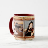Custom 3 Foto Music Themed Tasse (Vorderseite Links)