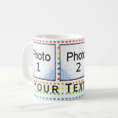 Custom 3 Foto Rainbow Stars & Blue Diamonds Coffe Kaffeetasse (Vorderseite Links)