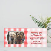 Custom 3 Foto Red & White Country Bauernhof Karier (Stehend Vorderseite)