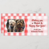 Custom 3 Foto Red & White Country Bauernhof Karier (Vorne/Hinten)