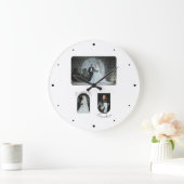 Custom 3 Foto Wedelwall Clock Große Wanduhr (Zuhause)