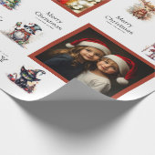 Custom 3 Foto Weihnachtszeichen Wrapping Paper Geschenkpapier (Ecke)