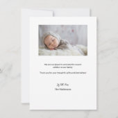 Custom 3 Fotos Geburtsankündigung Baby Boy Dankeskarte (Rückseite)
