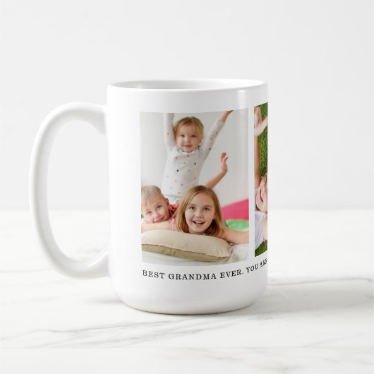 Custom 3 Grandkids Foto Collage Beste Oma Tasse (Links)