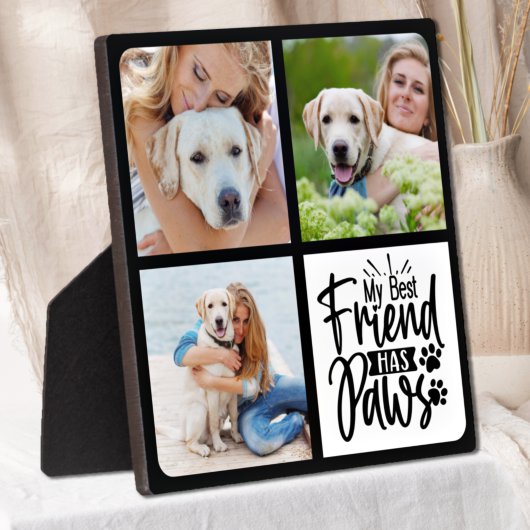 Custom 3 Pet Foto Collage Bester Freund Dog Lover Fotoplatte