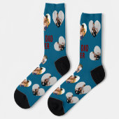Custom 3 Photo Collage Best Dad Ever  Socken (Linkes Detail)