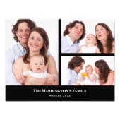 Custom 3 Sections Family Foto Collage Black Frame (Vorne)