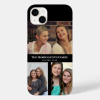 Custom 3 Sections Family Foto Collage Black Frame
