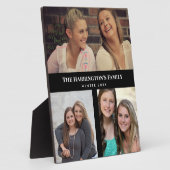 Custom 3 Sections Family Foto Collage Black Frame Fotoplatte (Seite)