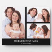 Custom 3 Sections Family Foto Collage Black Frame Fotoplatte (Vorderseite)
