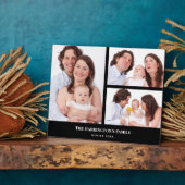 Custom 3 Sections Family Foto Collage Black Frame Fotoplatte (Seite)