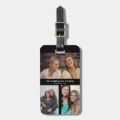 Custom 3 Sections Family Foto Collage Black Frame Gepäckanhänger (Vorderseite vertikal)