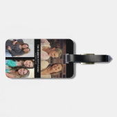 Custom 3 Sections Family Foto Collage Black Frame Gepäckanhänger (Rückseite horizontal)
