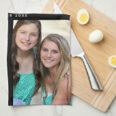 Custom 3 Sections Family Foto Collage Black Frame Geschirrtuch (Viertel Falte)