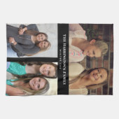 Custom 3 Sections Family Foto Collage Black Frame Geschirrtuch (Horizontal)