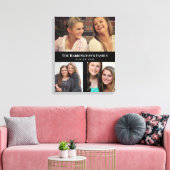 Custom 3 Sections Family Foto Collage Black Frame Leinwanddruck (Insitu (Wohnzimmer))