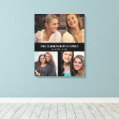 Custom 3 Sections Family Foto Collage Black Frame Leinwanddruck (Insitu (Holzboden))