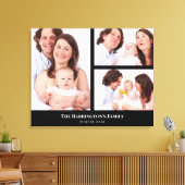 Custom 3 Sections Family Foto Collage Black Frame Leinwanddruck (Insitu (Wohnzimmer))