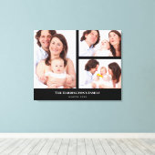 Custom 3 Sections Family Foto Collage Black Frame Leinwanddruck (Insitu (Holzboden))