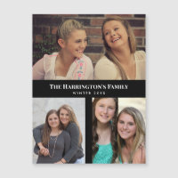 Custom 3 Sections Family Foto Collage Black Frame