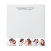 Custom 3 Sections Family Foto Collage Black Frame Notizblock (Vorderseite)