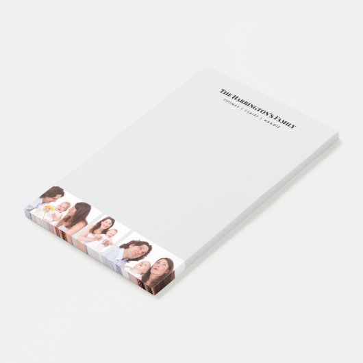 Custom 3 Sections Family Foto Collage Black Frame Post-it Klebezettel (angewinkelt)