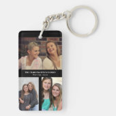 Custom 3 Sections Family Foto Collage Black Frame Schlüsselanhänger (Rückseite)