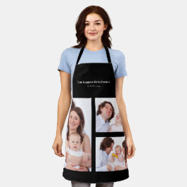 Custom 3 Sections Family Foto Collage Black Frame Schürze