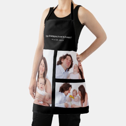 Custom 3 Sections Family Foto Collage Black Frame Schürze (InSitu)