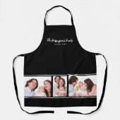 Custom 3 Sections Family Foto Collage Black Frame Schürze (Vorderseite)
