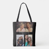 Custom 3 Sections Family Foto Collage Black Frame Tasche (Rückseite)