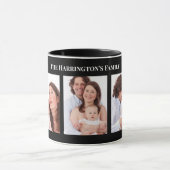 Custom 3 Sections Family Foto Collage Black Frame Tasse (Zentrum)