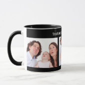 Custom 3 Sections Family Foto Collage Black Frame Tasse (Links)
