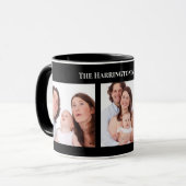 Custom 3 Sections Family Foto Collage Black Frame Tasse (Vorderseite Links)